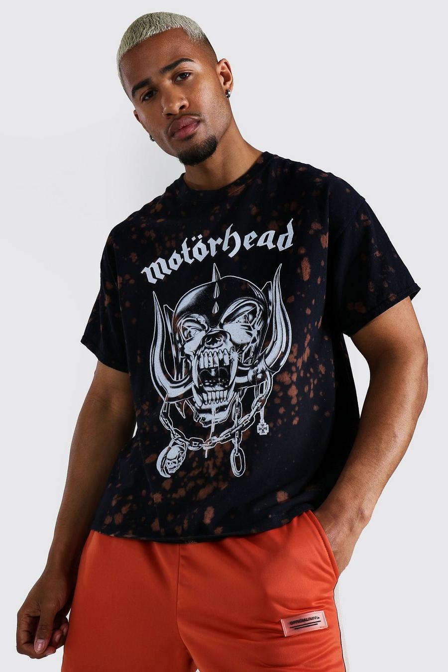 Black Oversized Motorhead Tie Dye License T-shirt image number 1