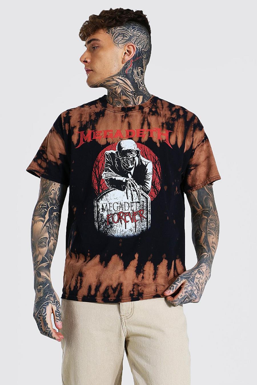Black Megadeth Tie Dye License T-shirt image number 1