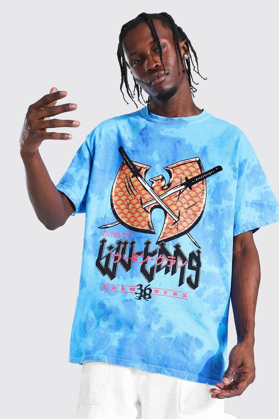 Blue Oversized Wu-tang Tie Dye T-shirt image number 1