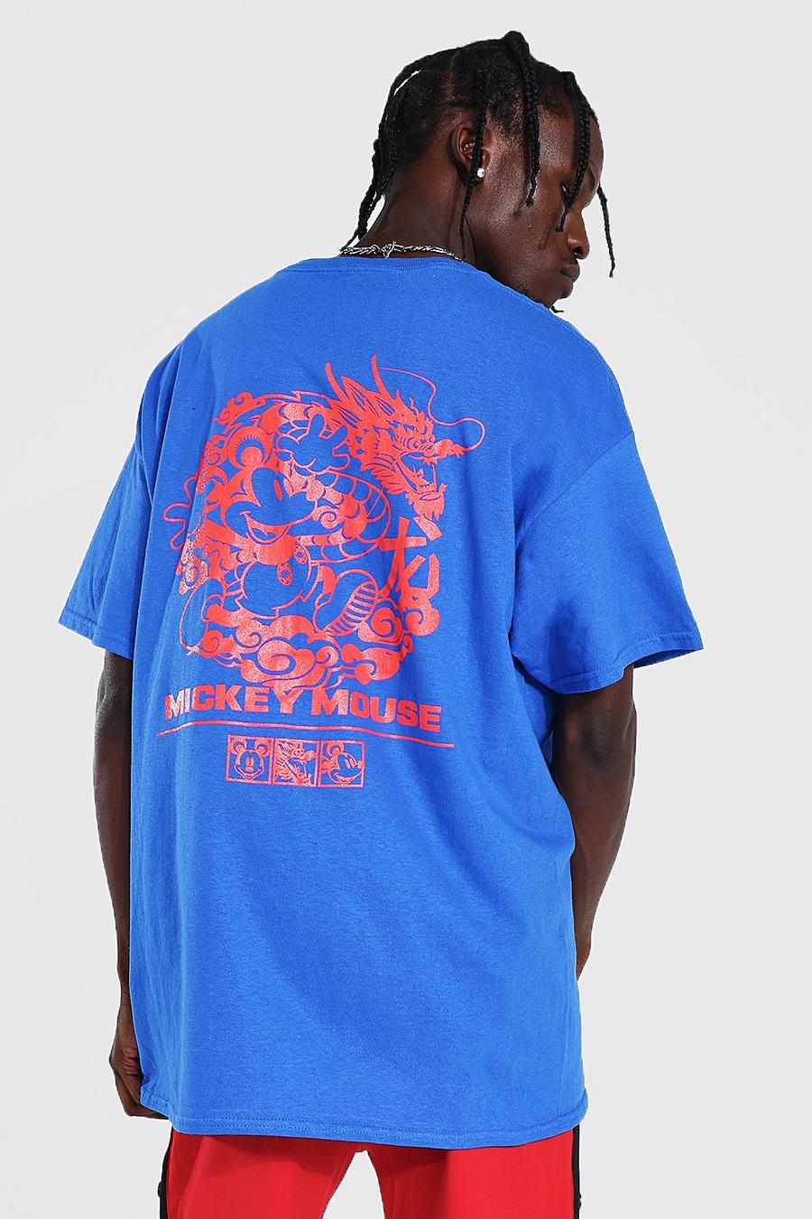 T-shirt oversize con stampa ufficiale di Topolino, Blu reale image number 1