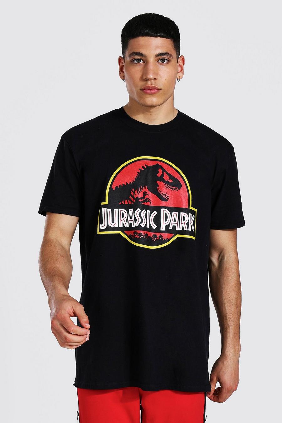 Camiseta con licencia ancha de logo de Jurassic Park, Negro image number 1