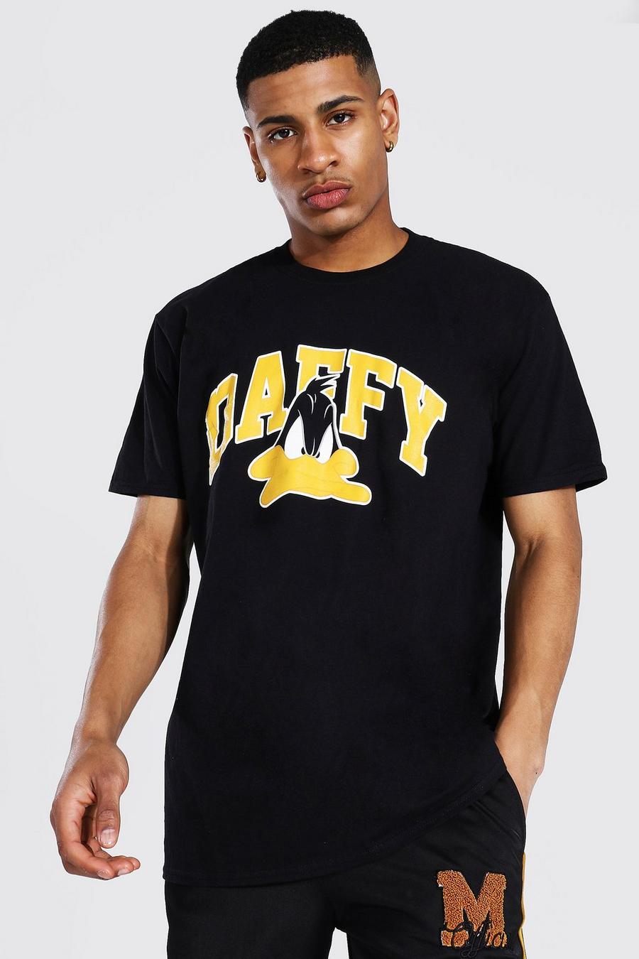 Black Oversized Daffy Varsity License T-shirt
