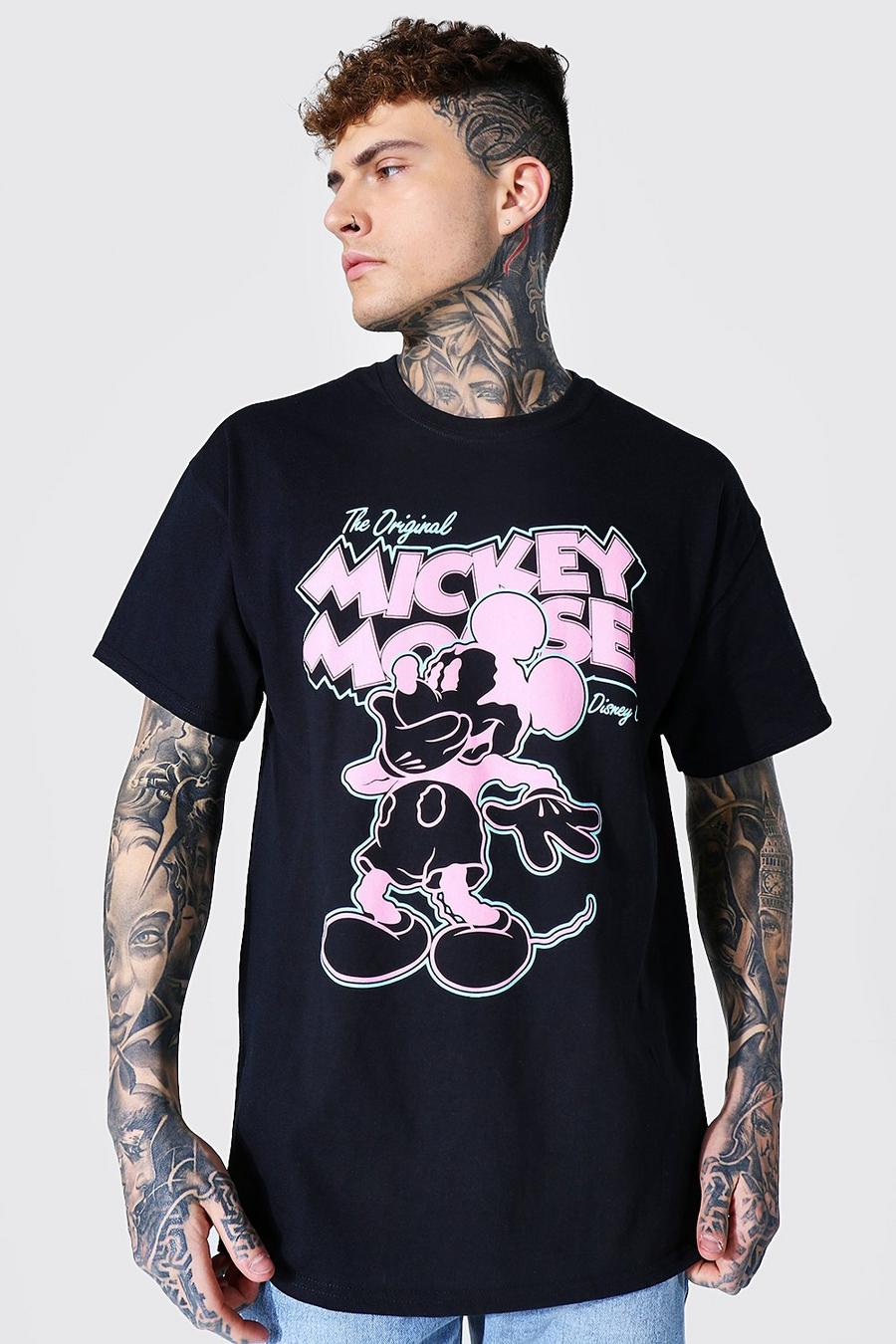 Black Oversized Mickey Mouse License T-shirt image number 1