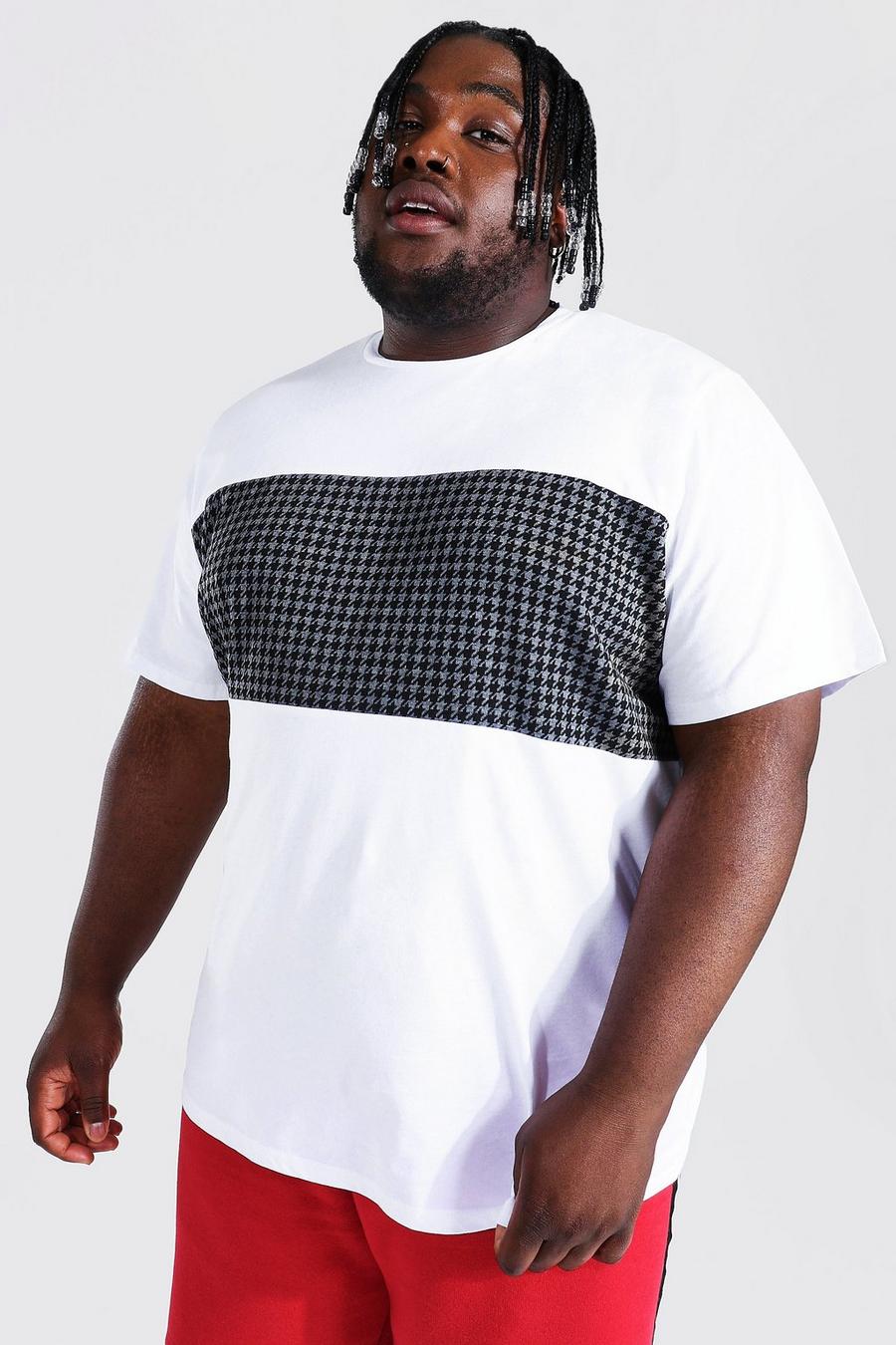 Plus Size T-Shirt aus Jacquard mit Colorblock, Weiß image number 1