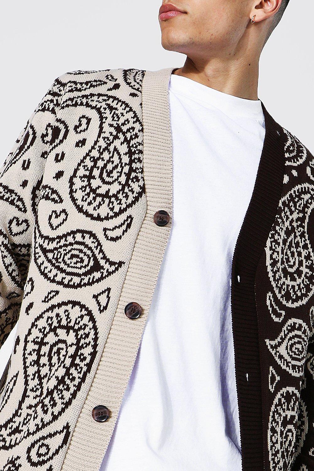 spliced bandana knitted cardigan