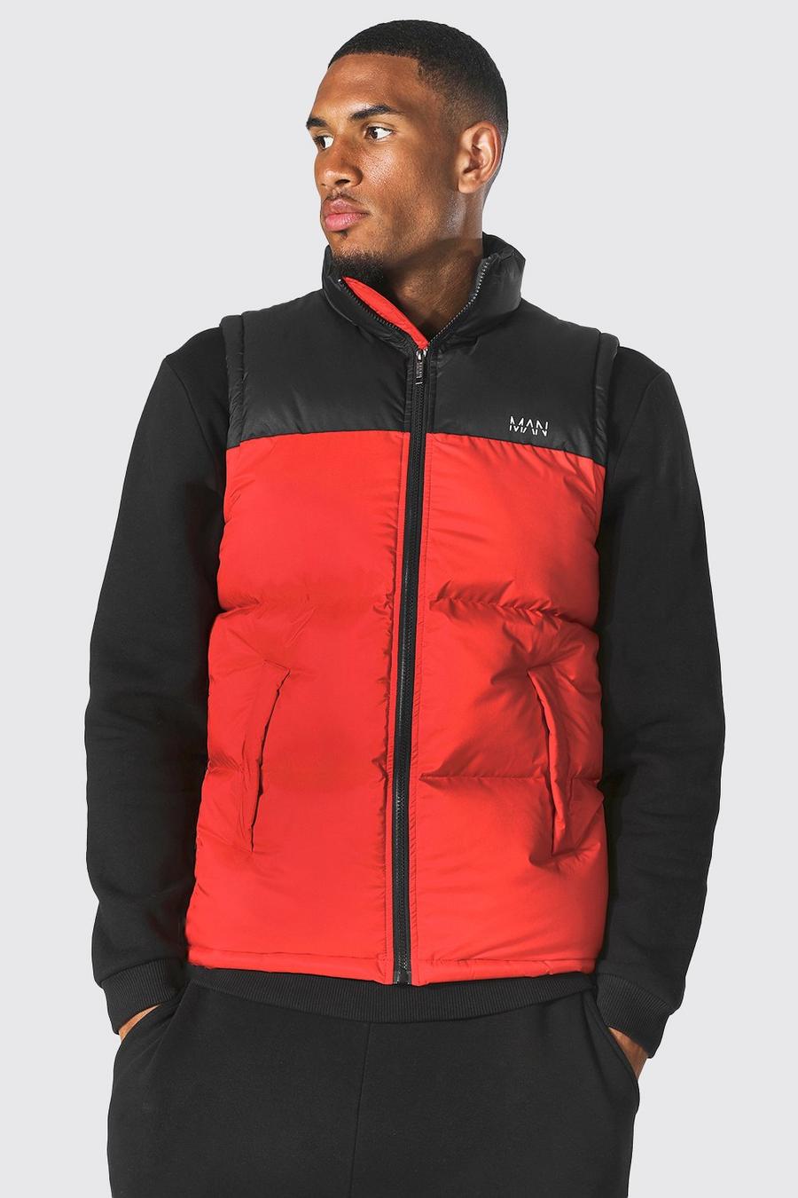 Red Tall Man Dash Colour Block Gilet image number 1