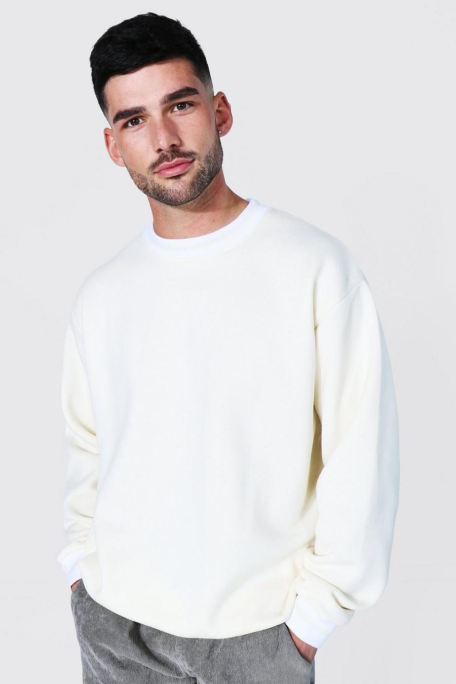 Ecru Oversize sweatshirt med muddar image number 1