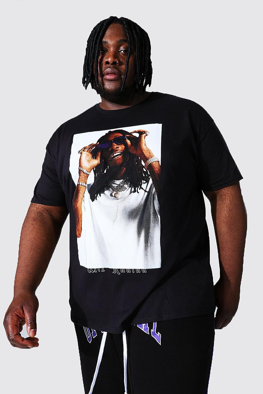 Black Plus Size Gelicenseerd Wiz Kalifa T-Shirt image number 1