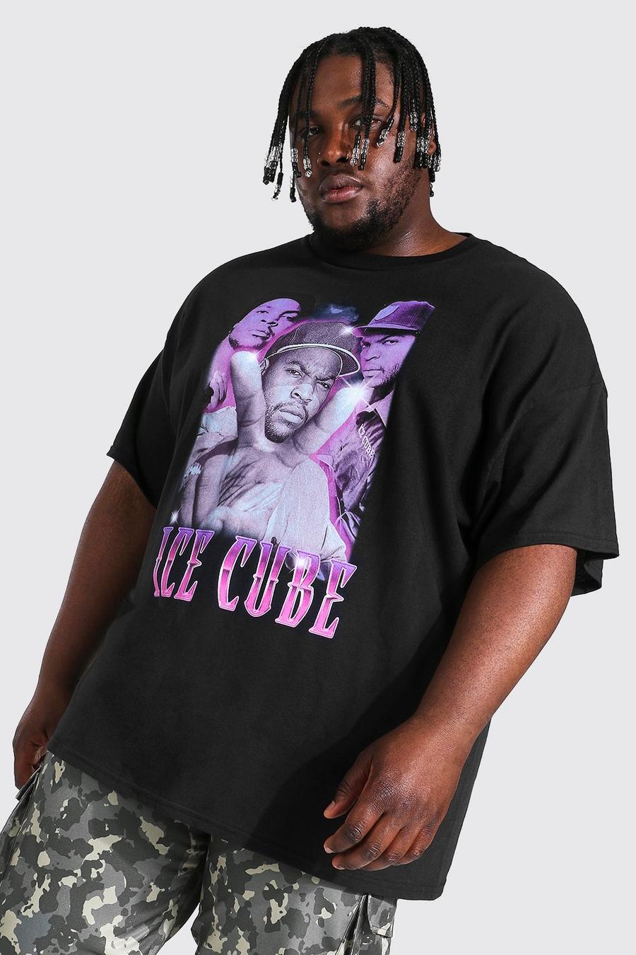 שחור טישרט ממותג Ice Cube למידות גדולות image number 1