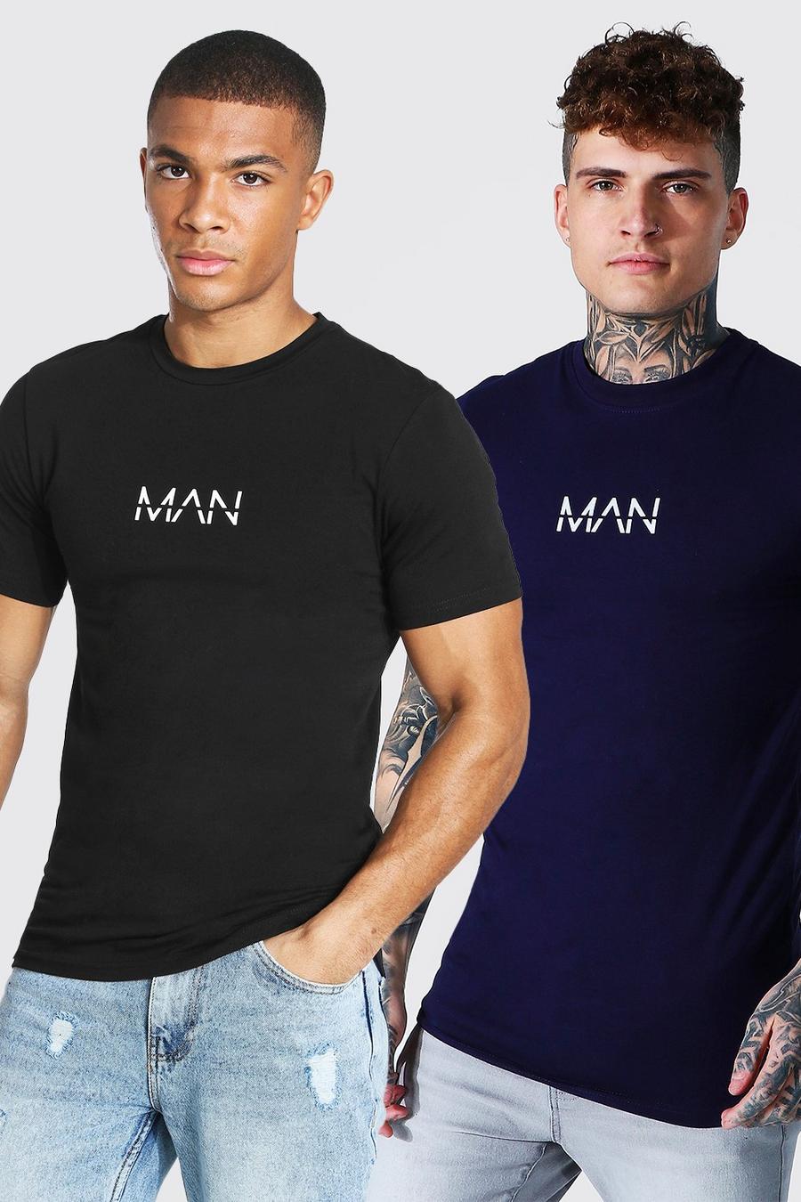Multi 2 Pack Muscle Fit Original Man T-shirt image number 1