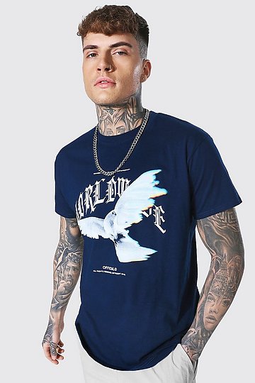 Loose Worldwide Dove Print T-shirt