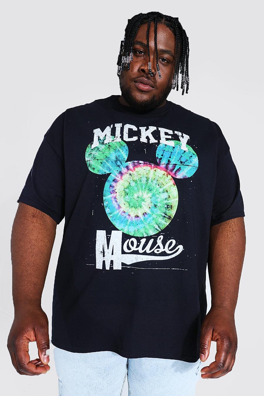 Black Plus Size Micky Tie Dye License T-shirt image number 1
