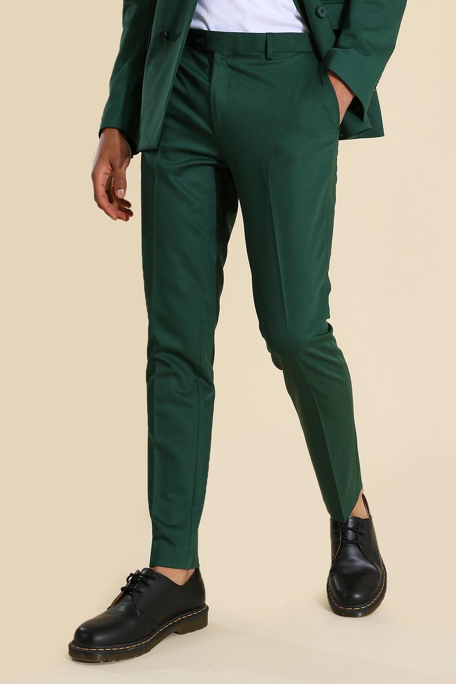 Pantaloni da completo Skinny verdi, Green verde