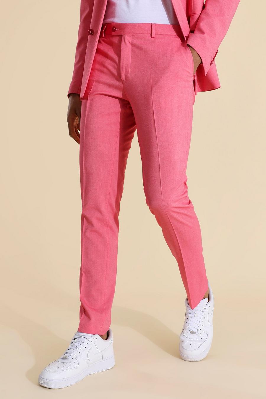Super Skinny Pink Suit Trousers image number 1