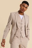 Ecru white Skinny Single Breasted Suit Jacket