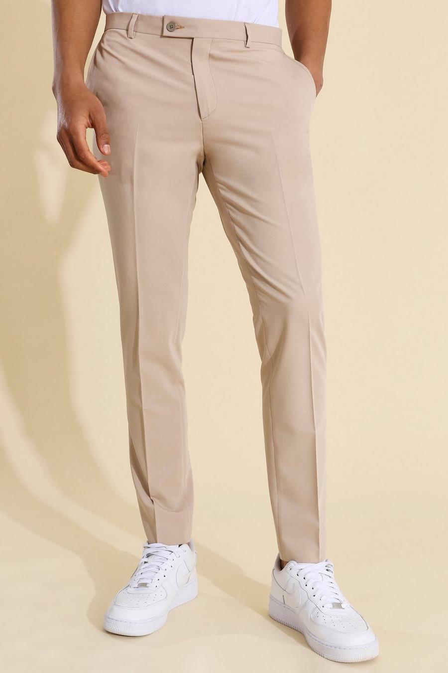 שמנת bianco מכנסי חליפה סקיני בצבע צהוב-אפור image number 1
