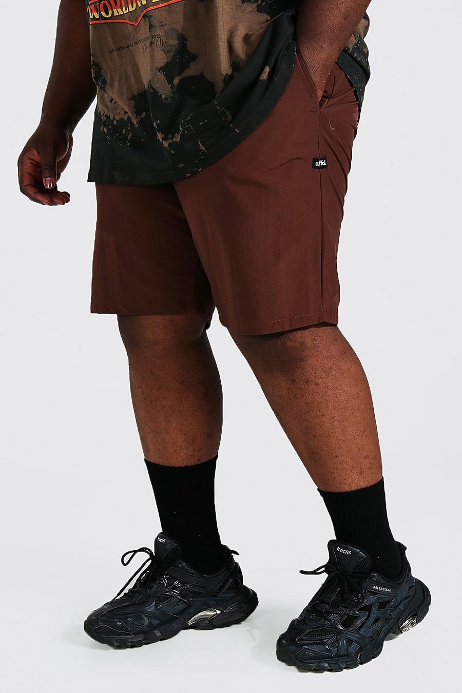 Chocolate Plus Gekreukelde Soft-Shell Man Shorts Met Touwtjes image number 1