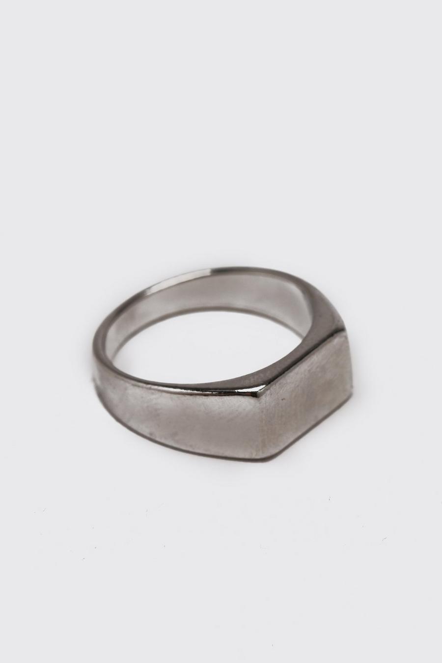 Silver Plain Signet Ring image number 1