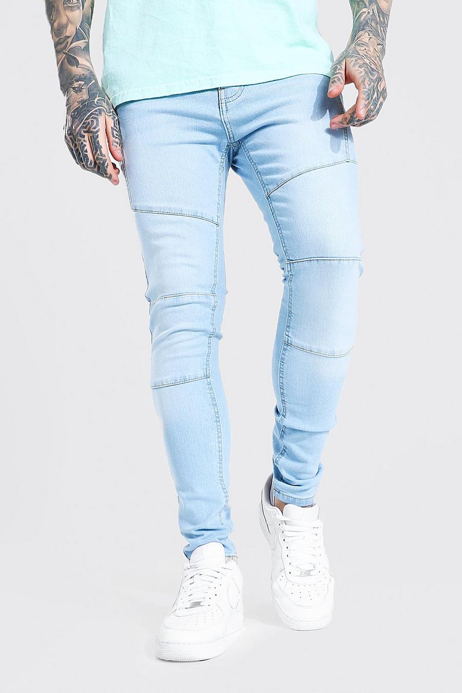 Super Skinny Biker-Jeans, Ice blue image number 1