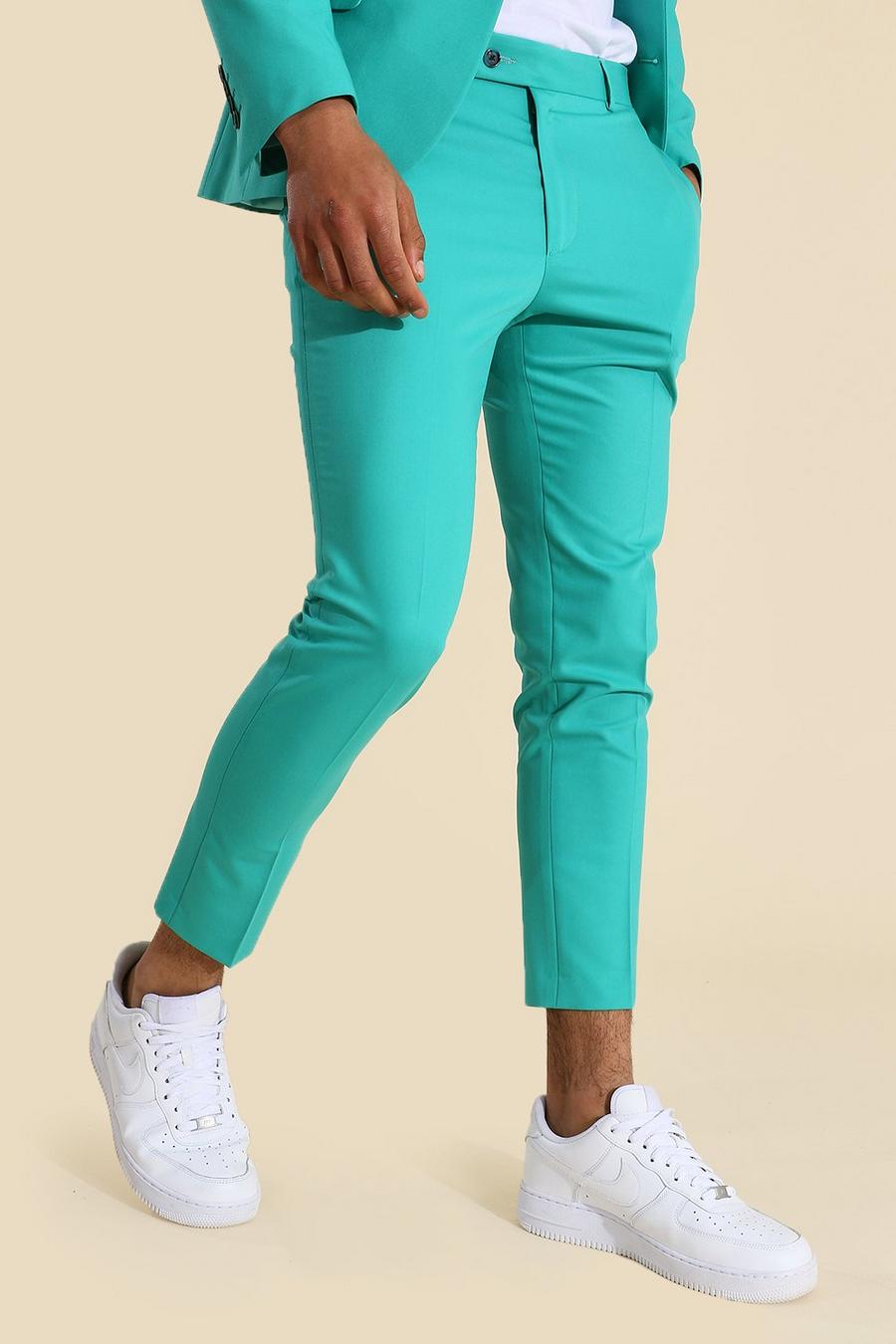 ירוק מכנסי חליפה סופר סקיני אפורים image number 1