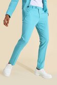 Skinny Teal Suit Trousers