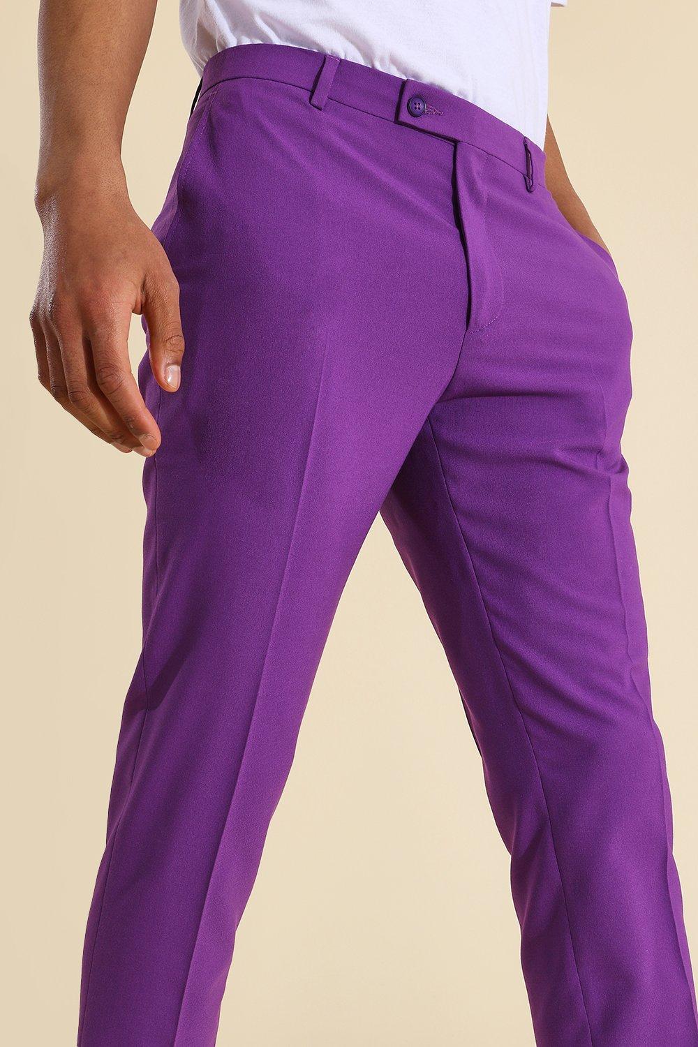 Buy HANGUP Formal Trousers Bottom Wear Slim Fit Formal Trousers Purple  Color online