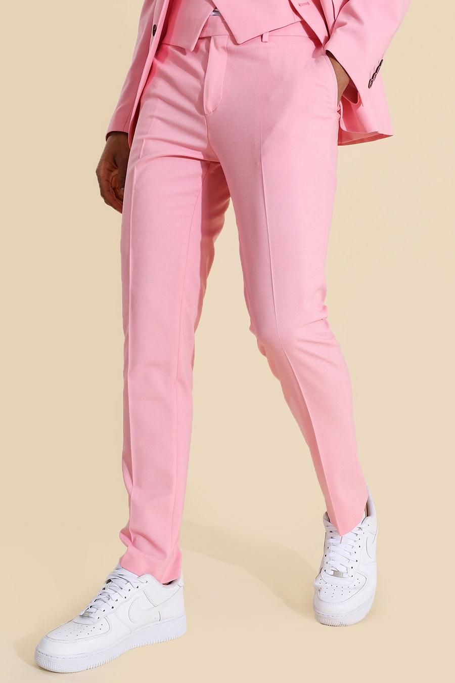 Light pink Kostymbyxor i skinny fit image number 1