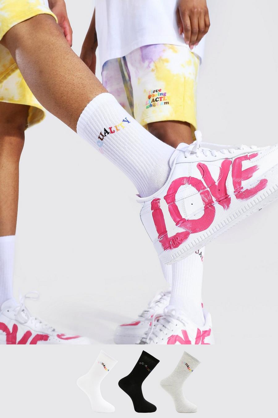 Collection Pride - Lot de 3 paires de chaussettes de sport Equality, Multi image number 1