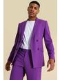 Purple Skinny Double Breasted Suit Jacket