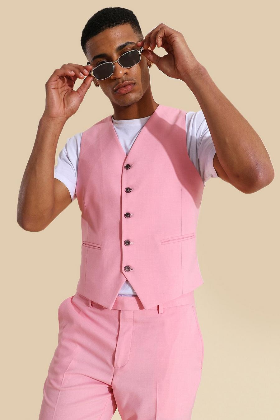 Light pink Kostymväst i skinny fit image number 1
