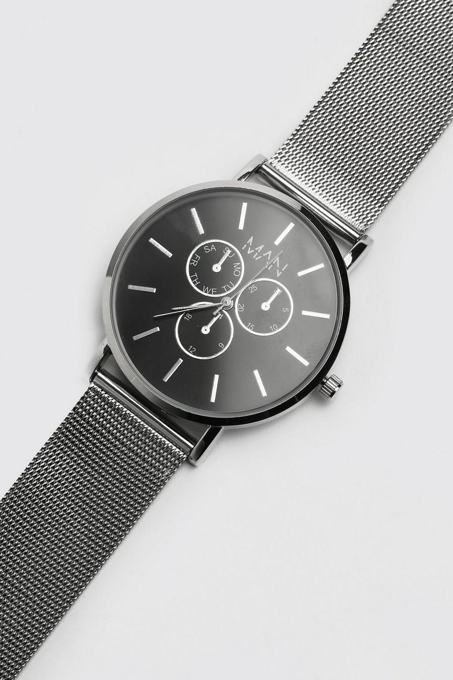 Silver Man Classic Watch With Mesh Strap image number 1