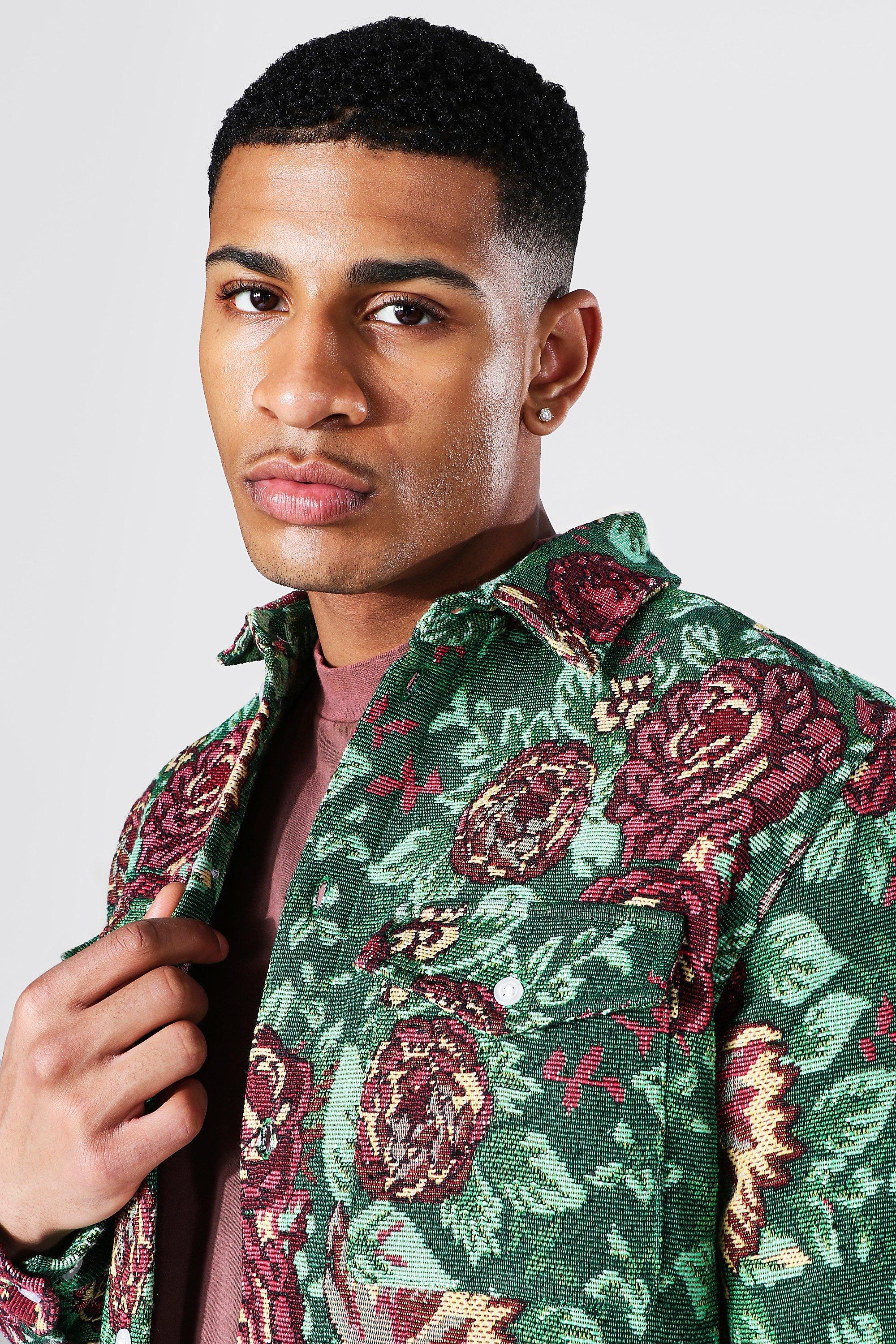 ASOS  ASOS DESIGN regular fit floral tapestry style shirt in