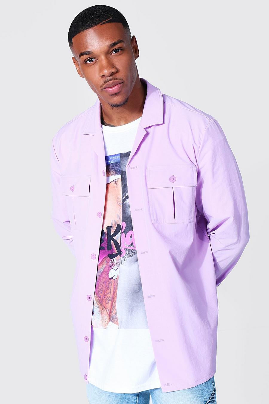 Lilac Smart Utility Button Overshirt image number 1