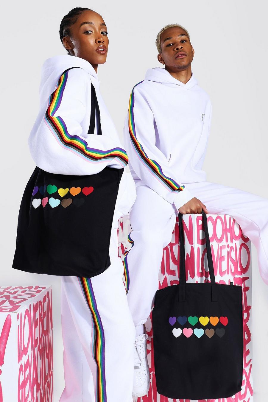 Black Pride Rainbow Heart Tote Bag image number 1