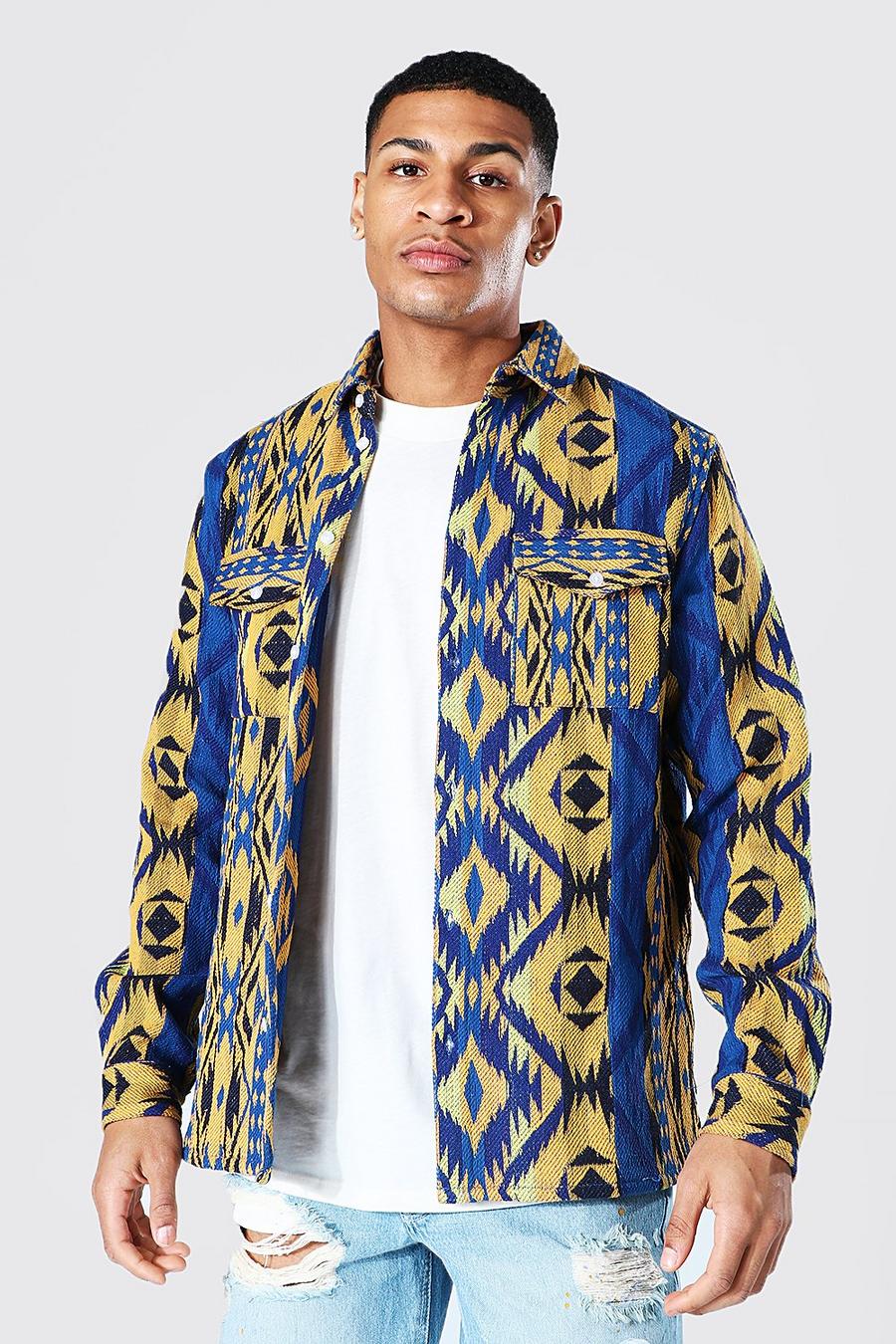 Cobalt Aztec Tapestry Shirt Jacket image number 1
