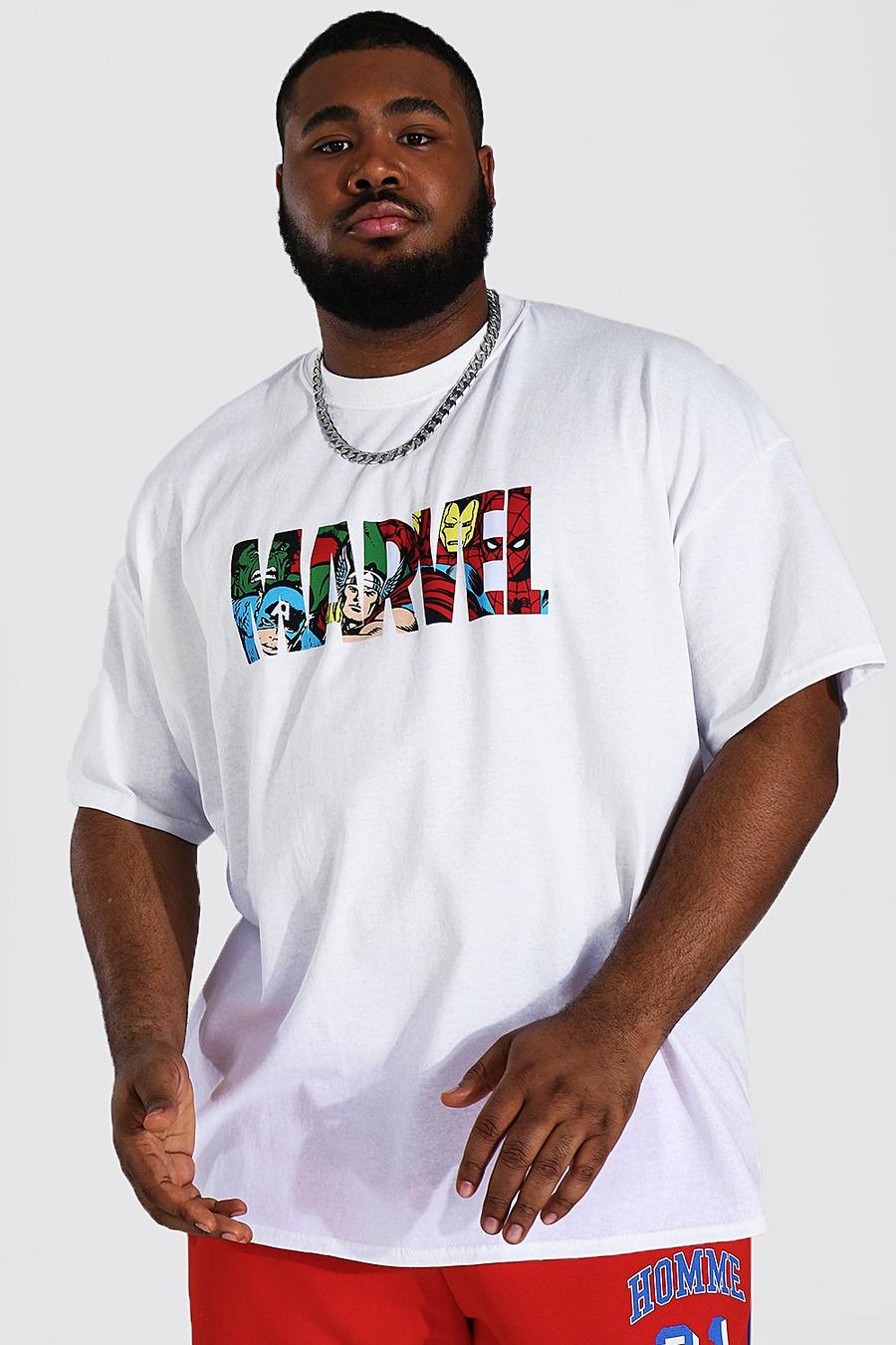 White Plus Size Gelicenseerd Infill Marvel T-Shirt image number 1