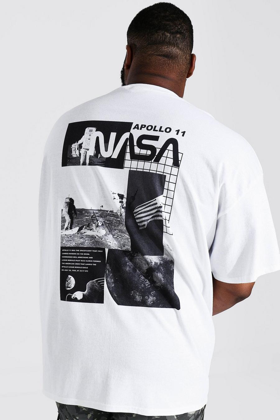 Camiseta estampada con capas en la espalda de NASA Plus, Blanco image number 1