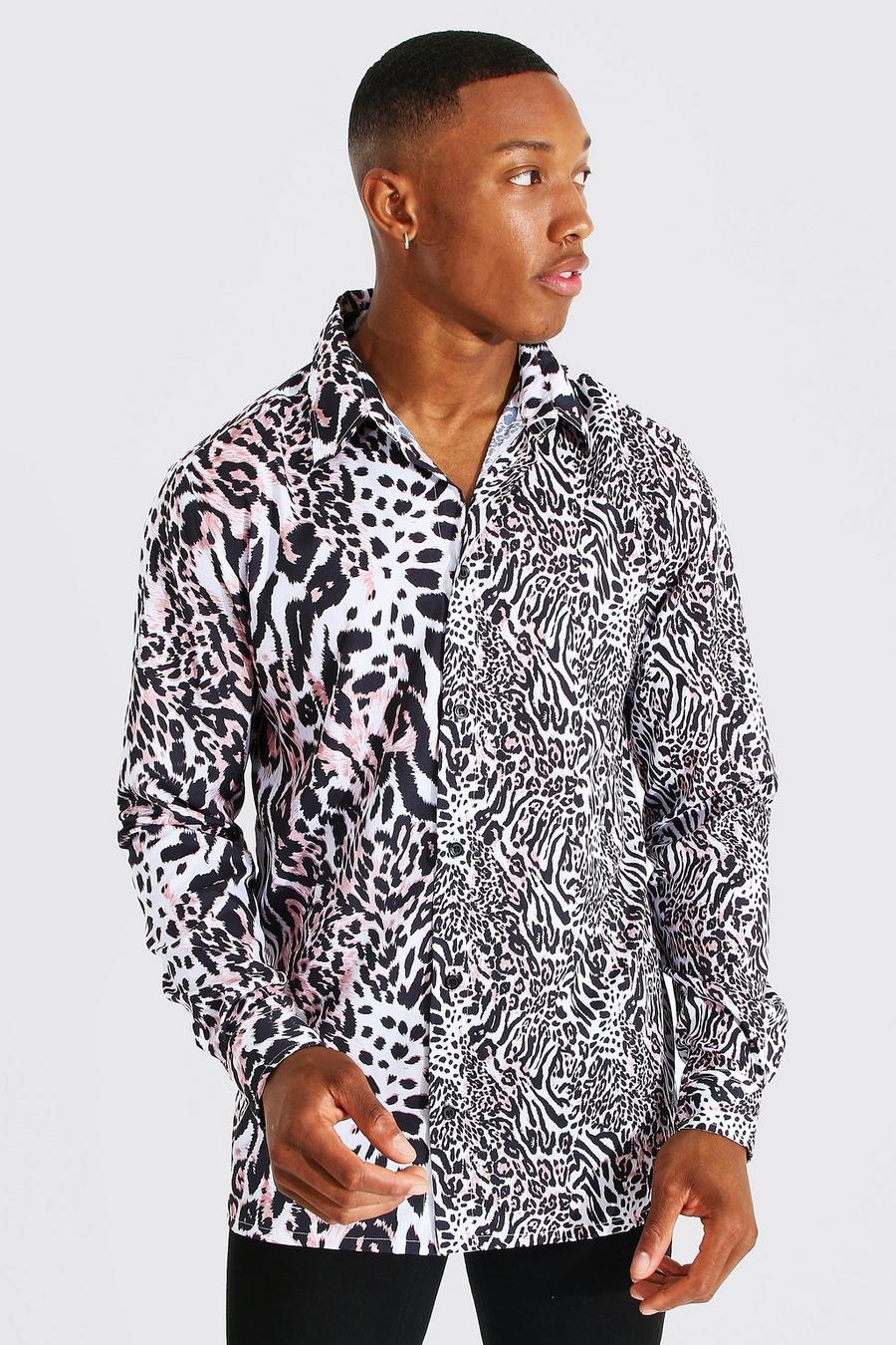 Multi Långärmad leopardmönstrad skjorta image number 1
