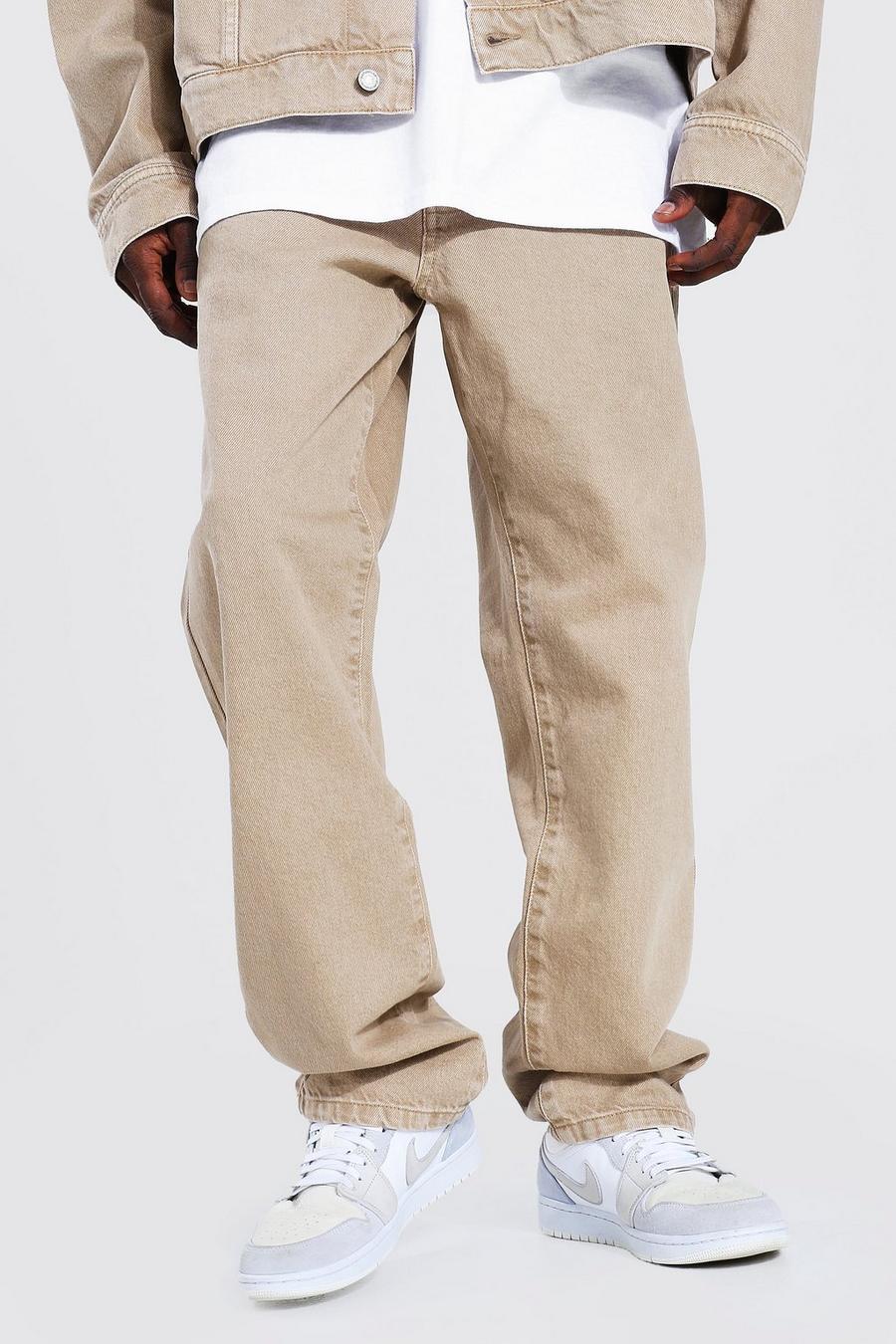 Tan Relaxed Fit Rigid Jeans image number 1