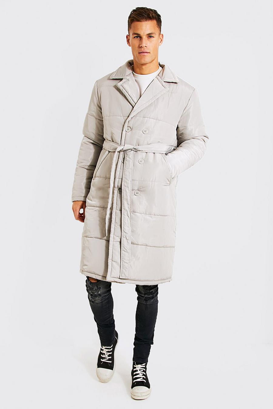 Stone Tall Padded Double Breasted Trench Coat image number 1