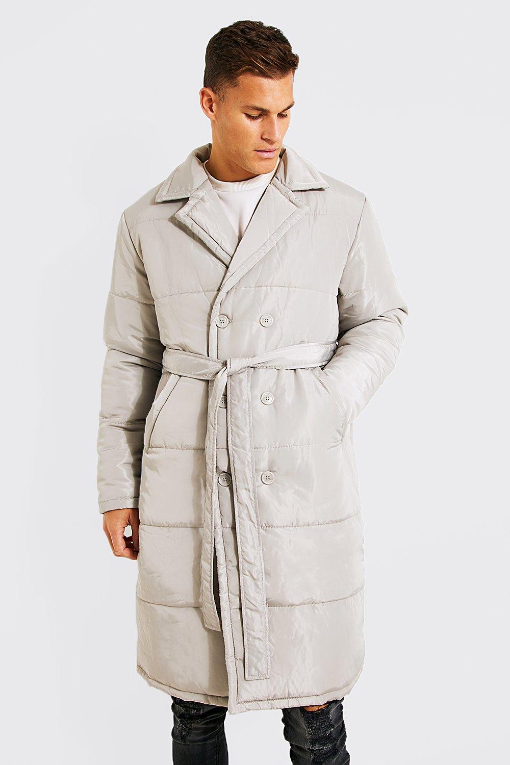 boohoo Men's Tall Double Breasted Overcoat