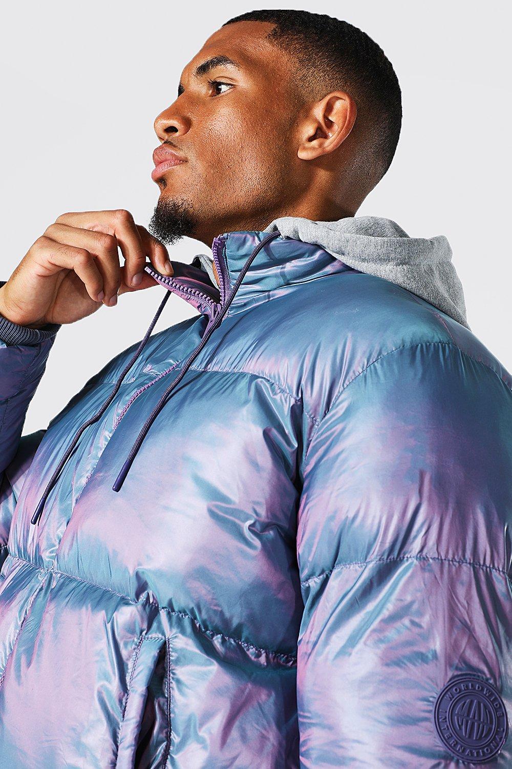 Two tone puffer on sale jacket