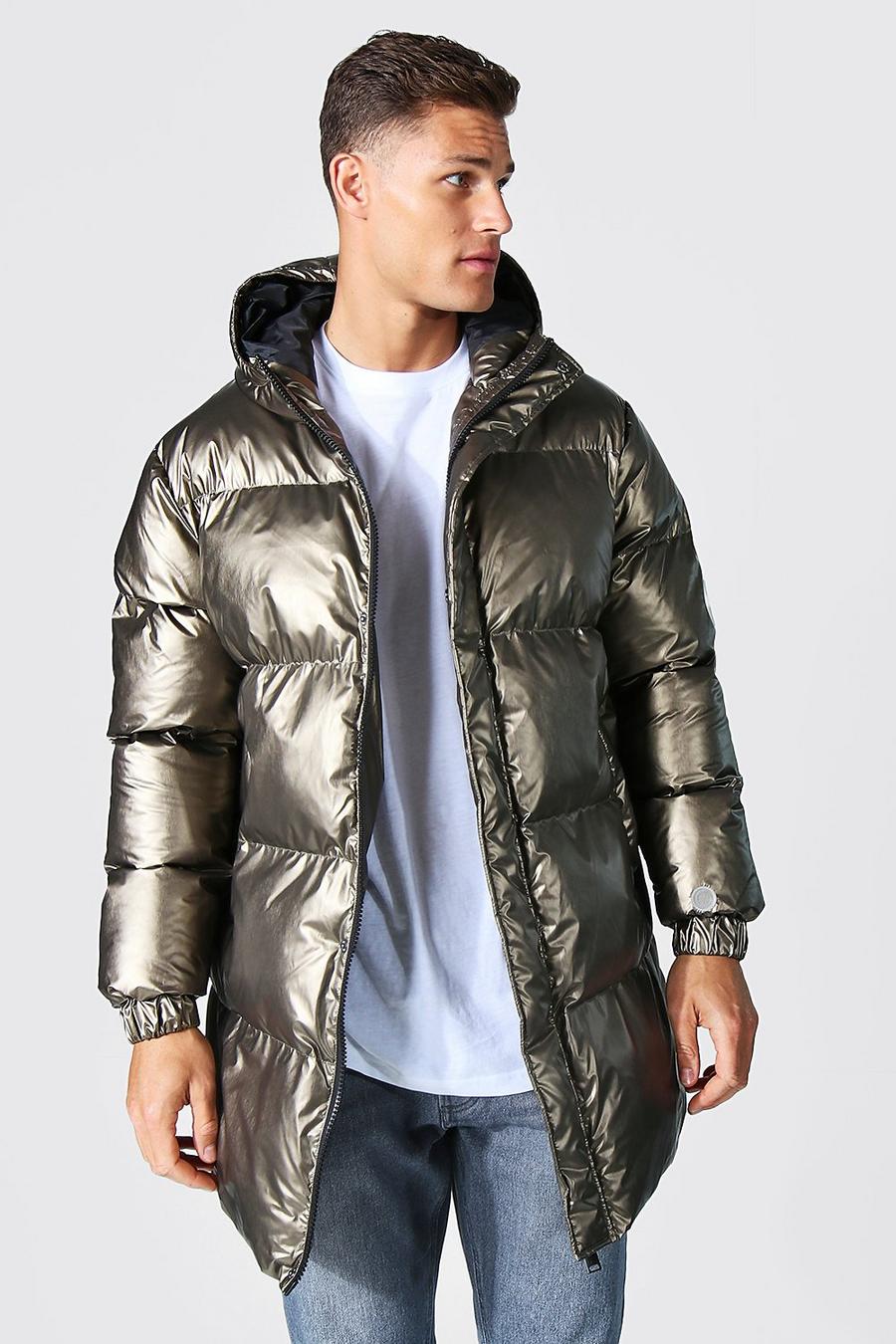 Bronze Tall Highshine Oversized Mid Length Puffer image number 1