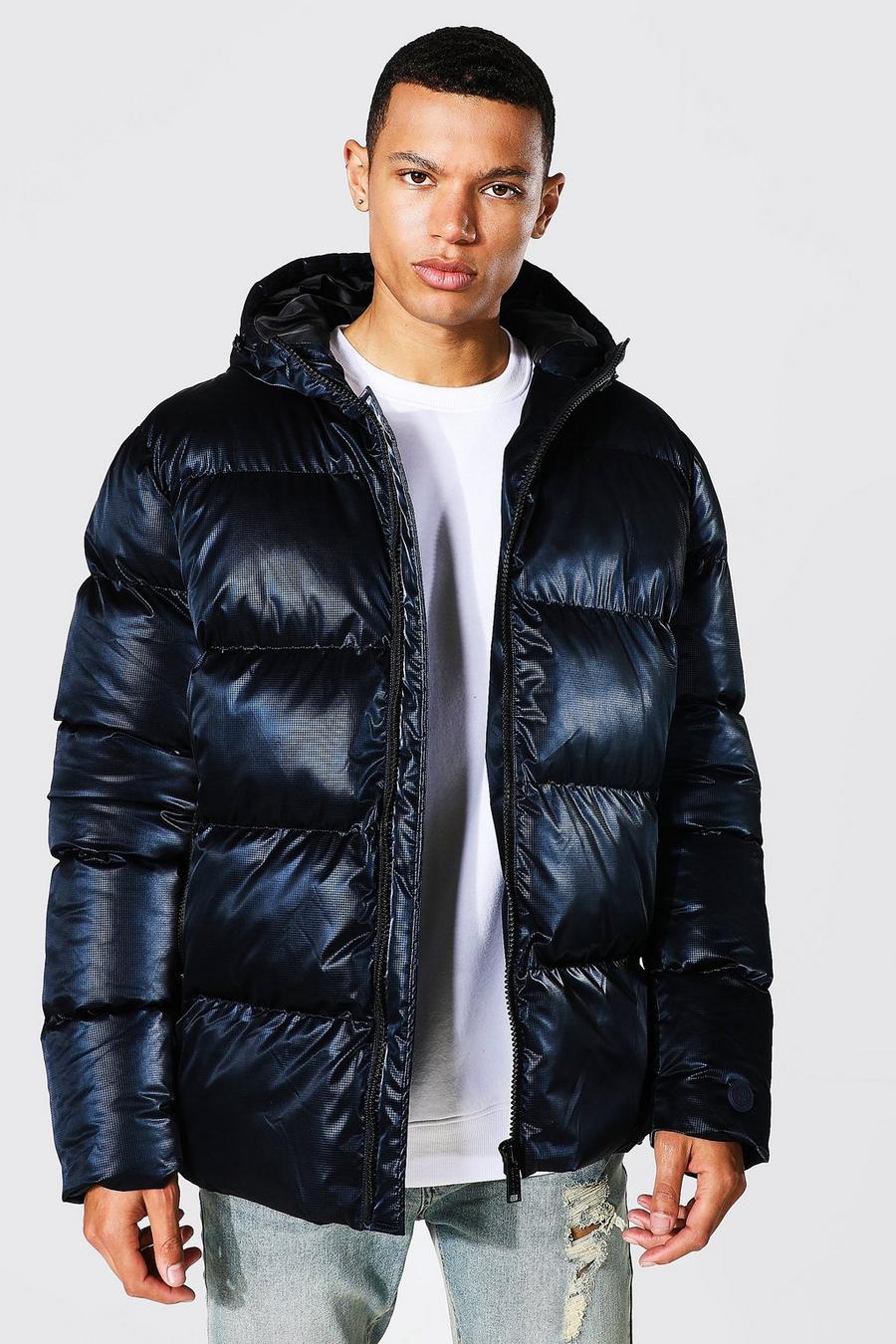 Navy Tall Soft Sheen Ripstop Puffer With Zips image number 1