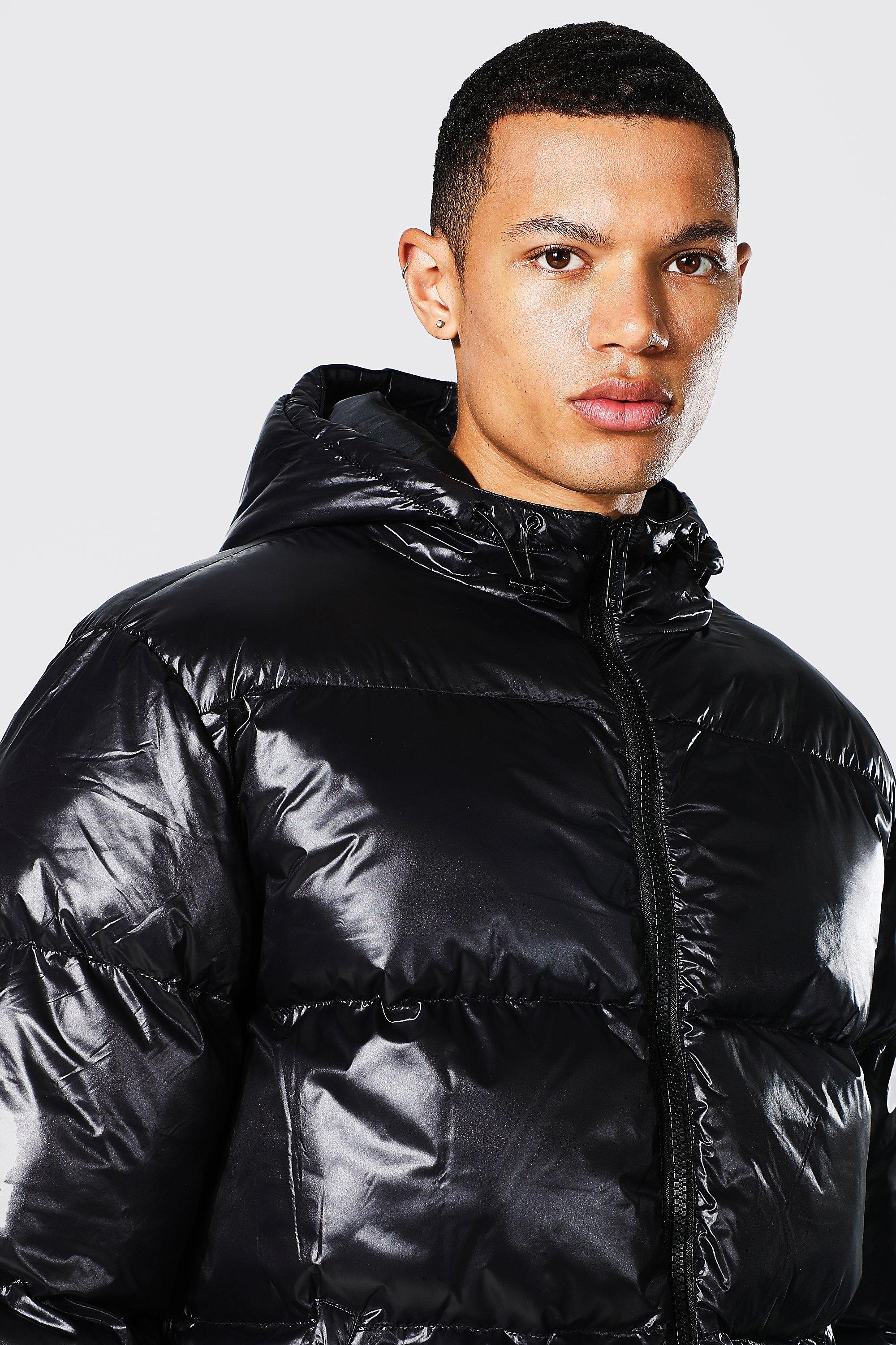 Medium-Weight Tall Puffer Jacket for Men in Black S / Tall / Black