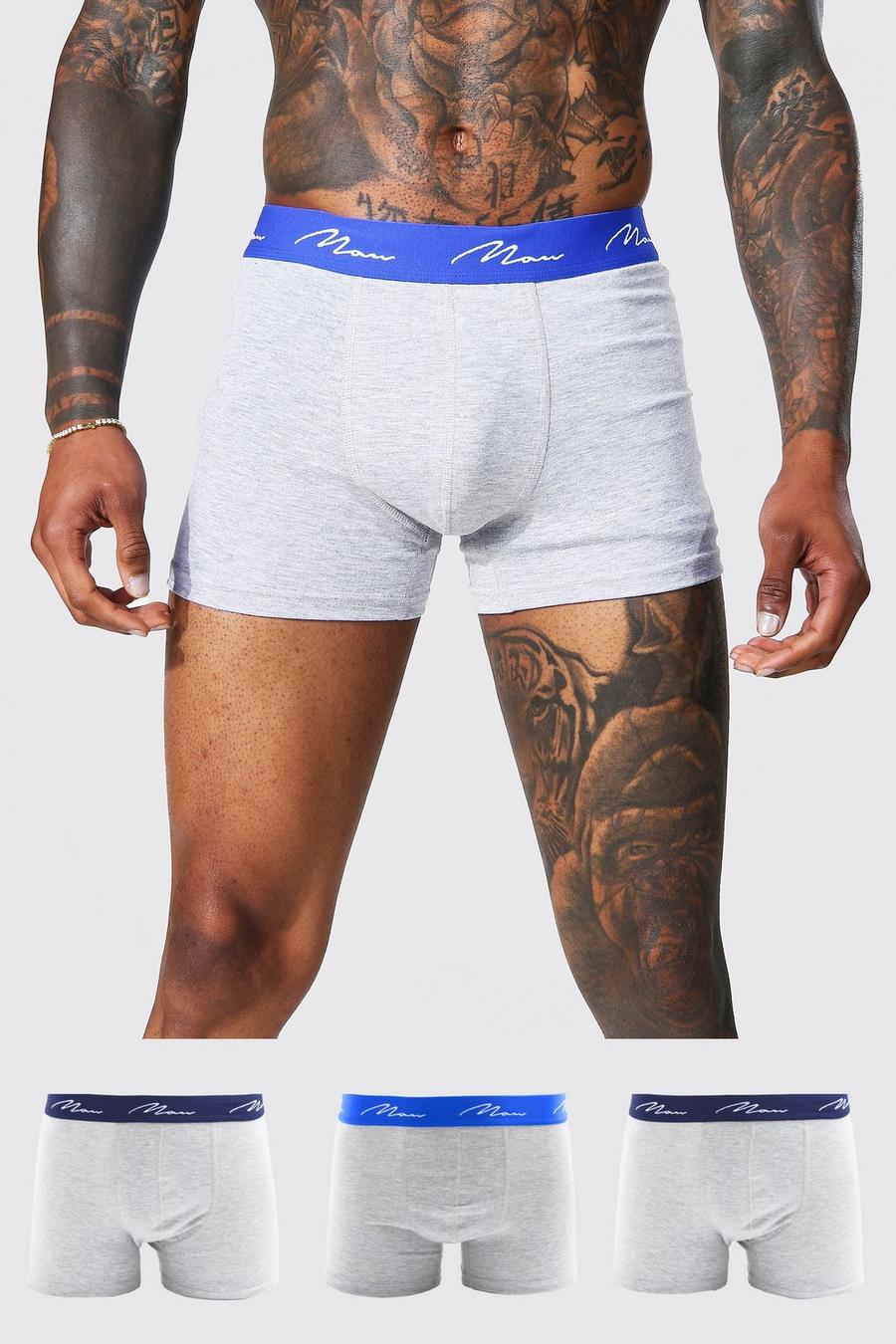 Grey 3 Pack Man Signature Classic Trunks image number 1