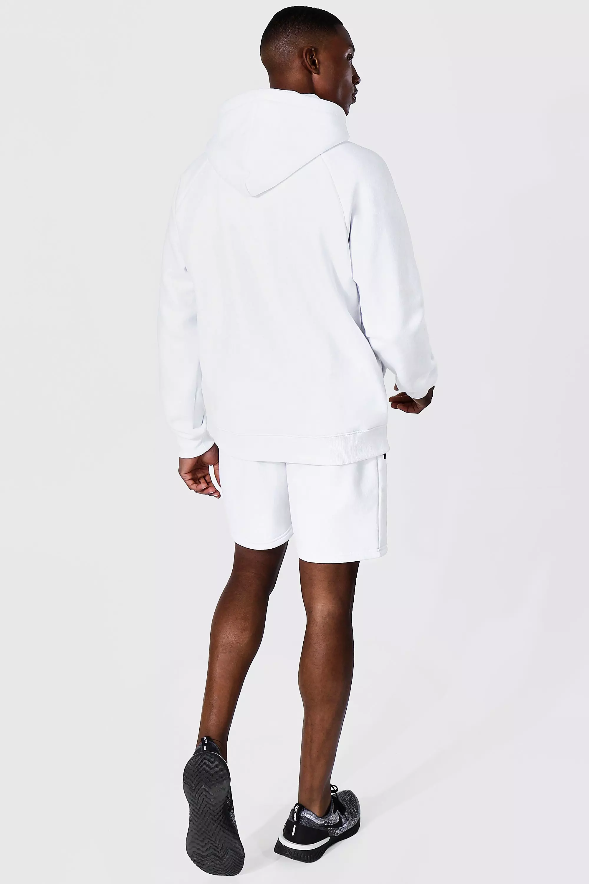 White Man Active Training Hoodie And Short Set alternative image