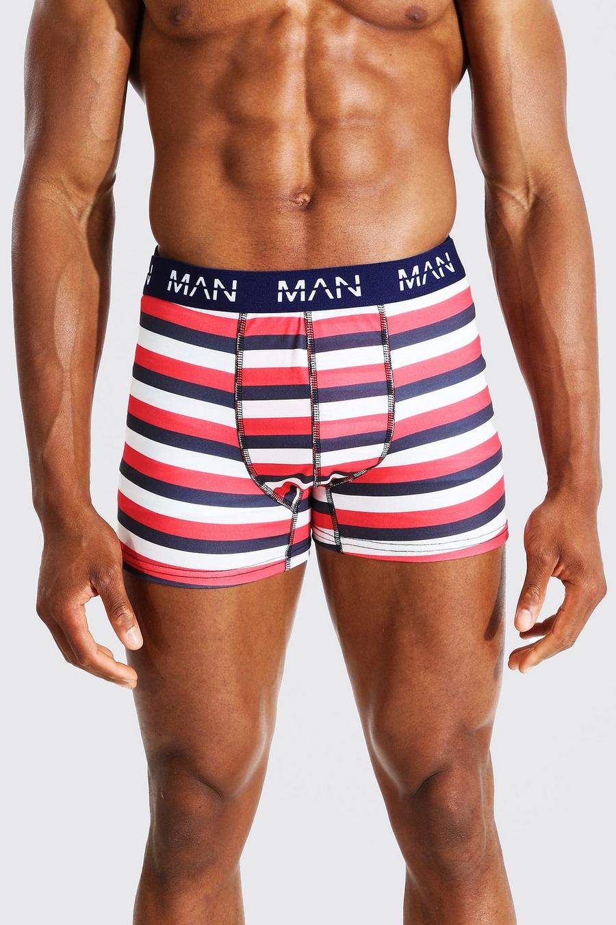 Red Man Dash Striped Classic Trunk With Box image number 1