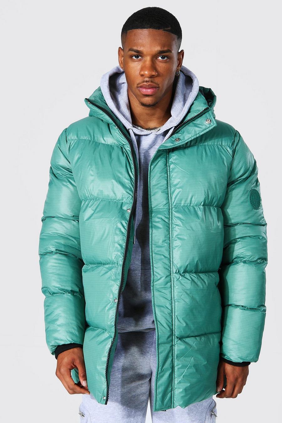 Green Transparent Ripstop Oversized Puffer image number 1