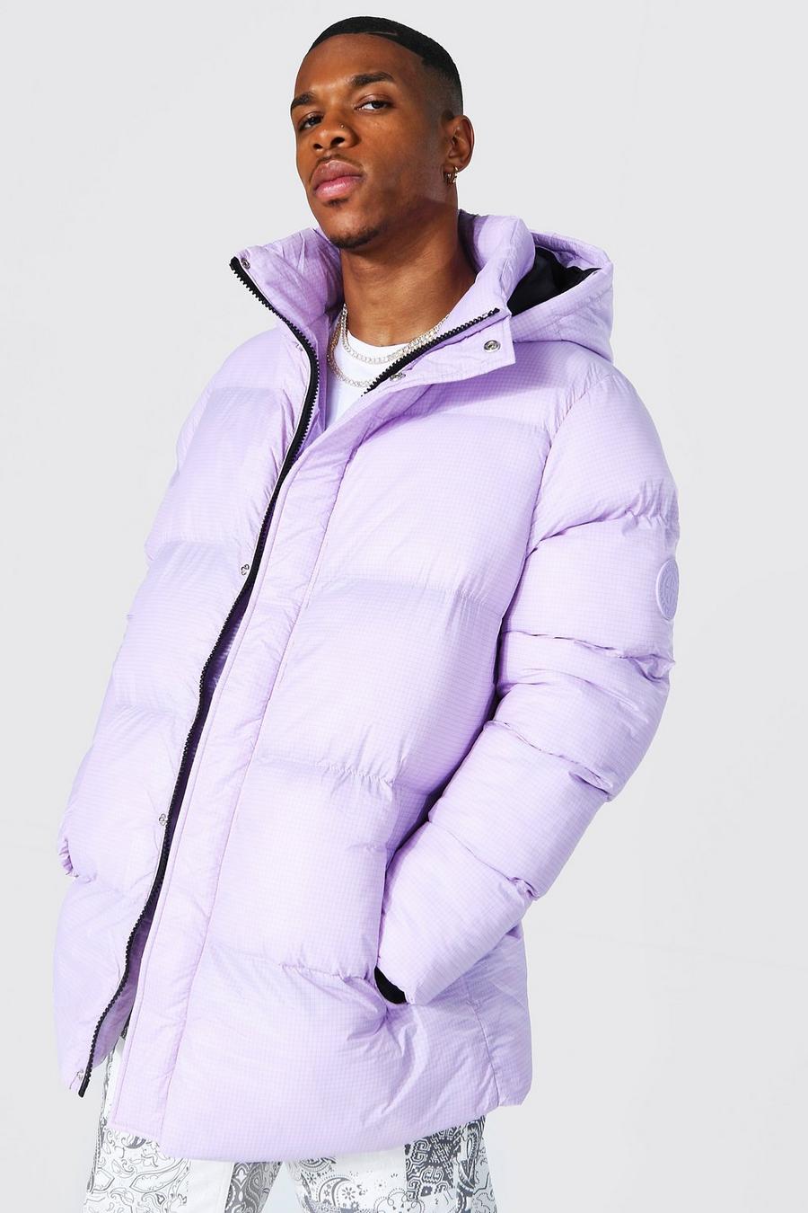 Lilac Transparent Ripstop Oversized Puffer image number 1
